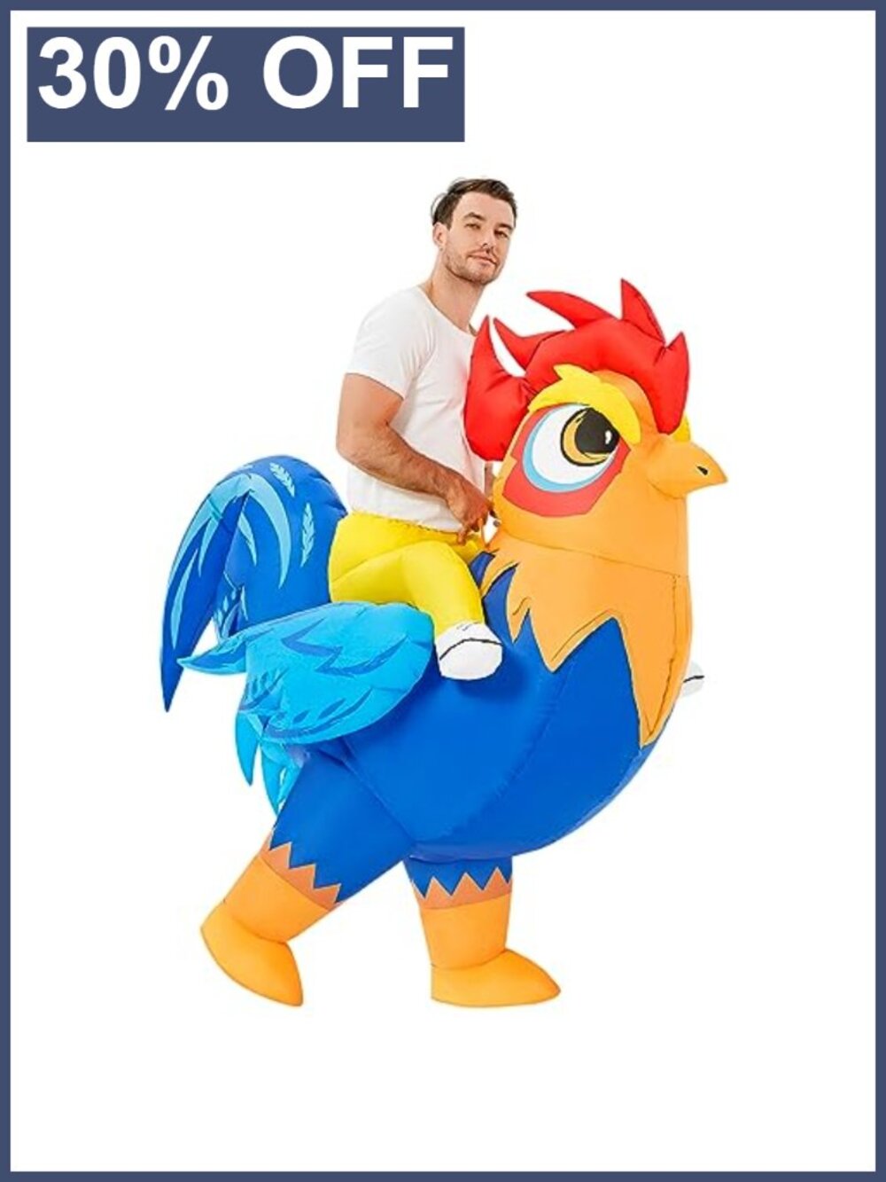 Inflatable Chicken Costume Adult Blow Up Rooster Halloween Suit